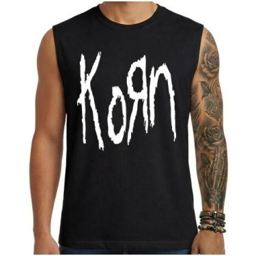 Imagem de Camiseta regata masculina Korn - DASANTIGAS, Preto, Preto, M