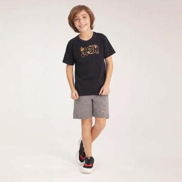 Imagem de Conjunto Curto Tigor T Tigre Camiseta Bermuda Bordado Preto