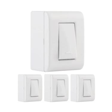 Imagem de Kit 4 Caixa De Sobrepor Com 1 Interruptor Simples 10A Tramontina