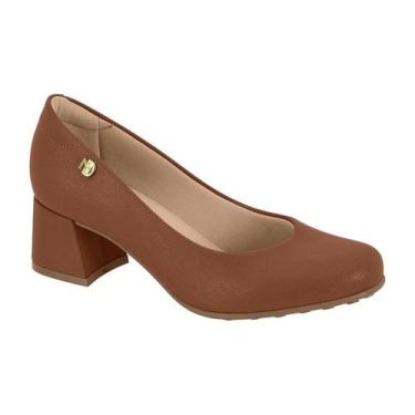 Imagem de Sapato Scarpin Ortopédico Modare Salto Grosso Confortavel, Avelã, 36