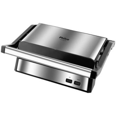 Imagem de Grill e Sanduicheira Philco PGR21PI Maxx Clean Inox / Preto, Preto e P