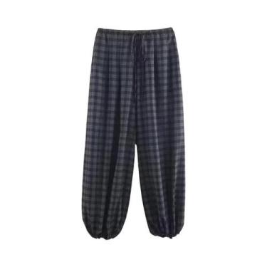 Imagem de Calças Femininas Casuais Chiques Estampadas Estilo Lanterna Primavera 