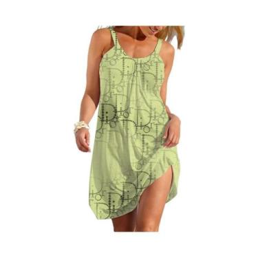 Imagem de Vestido Sem Mangas Estilo Étnico Feminino Casual De Verão Moda Elegant
