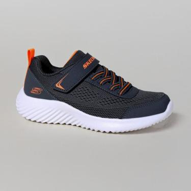 Imagem de Tênis Bebê Skechers Bounder Quantarun 403905N Chumbo, Chumbo, Laranja,