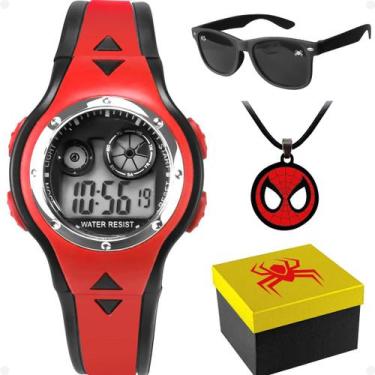 Imagem de relogio infantil digital + oculos uv proteção casual silicone presente
