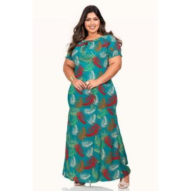 Imagem de Vestido longo estampado - MODUS E MANIAS, Verde, M
