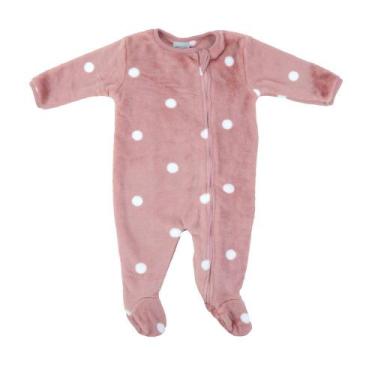 Imagem de Macacão Bebê Danka Fleece Longo Rosa - 012024, M, Rosa