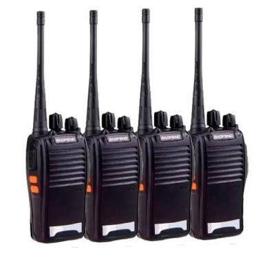 Imagem de Kit 4 Radios Comunicador  HT  Walk Talk 16 Canais Bandas De Freqüências + 4 Fones