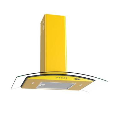 Imagem de Coifa Nardelli de Parede Clean Vidro Curvo Amarela 75cm, Amarelo, 110V