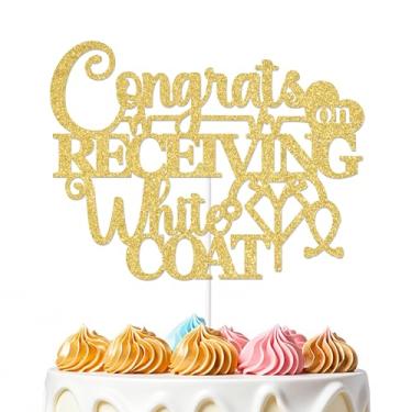 Imagem de Hzbcxs Congrats on Receiving White Coat Topper Congrats Future Doctor School Medical School College Survivor Graduation Party Decorações Ouro
