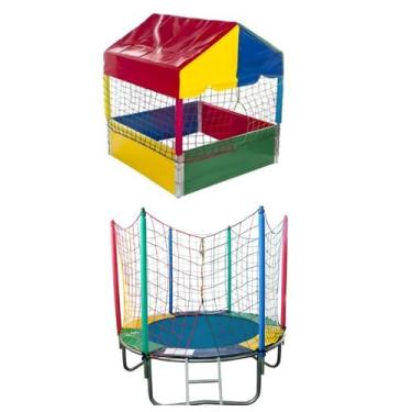 Imagem de Kit Cama Elástica Pula Pula 1,83m Média com Piscina de Bolinhas 1,00m 
