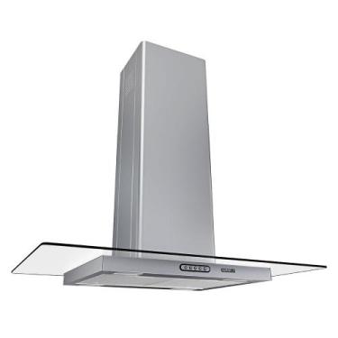 Imagem de Coifa Ilha 90cm Vidro Reto Nardelli Inox, 110V