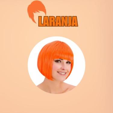 Imagem de Peruca Curta C/ Franja Fantasia Enfeite Decoraçao - Crgfestas, Laranja