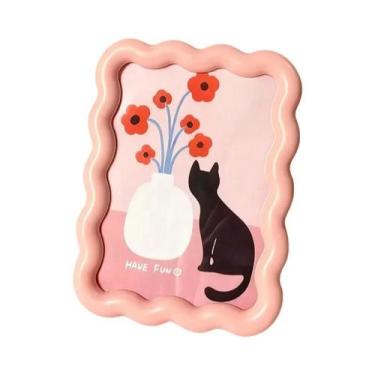 Imagem de Porta-Retrato De Acrílico Cartoon De 6 Polegadas Em Rosa, Verde E Amar