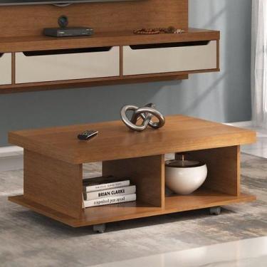 Imagem de Mesa de Centro Retangular Tampo em Tamburato 50mm com Rodizios Dunas M