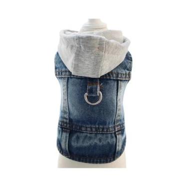 Imagem de Jaqueta De Jeans Azul Com Capuz Para Cães Pequenos, Roupa Para Filhote
