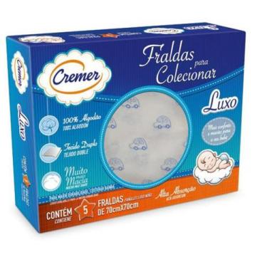 Imagem de Fralda Luxo Cremer Estampada Menino 5 Unidades