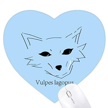 Imagem de Mouse pad Arctic Fox adorável branco Art Deco moderno coração tapete de borracha para escritório