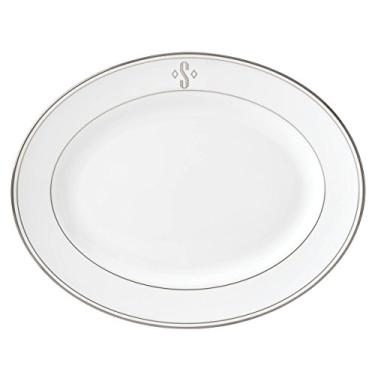 Imagem de Lenox Prato de jantar com monograma de bloco de platina Federal, P