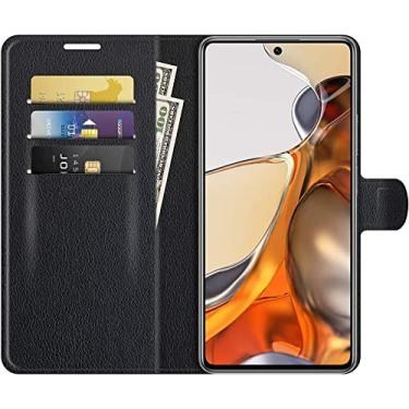 Imagem de Capa Capinha Carteira Para Xiaomi 11T e Mi 11 T Pro Case De Couro Premium Flip Wallet (Preta)