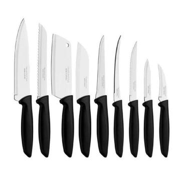 Imagem de Jogo De Facas Inox 9 Peças Plenus Preto Tramontina