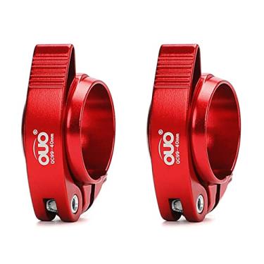 Imagem de Braçadeira para assento de bicicleta adequada para 40/41 mm, liga de alumínio para bicicleta de liberação rápida espigão de assento de fixação para bicicleta dobrável, MtB, bicicleta de estrada (vermelha, 40 mm)