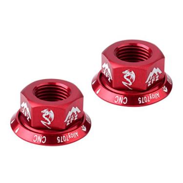 Imagem de Prettyia 2 peças Porcas de roda de eixo M10 Quick Fixed Gear Release Flange Nut para bicicleta MTB Mountain Road Bike - Vermelho