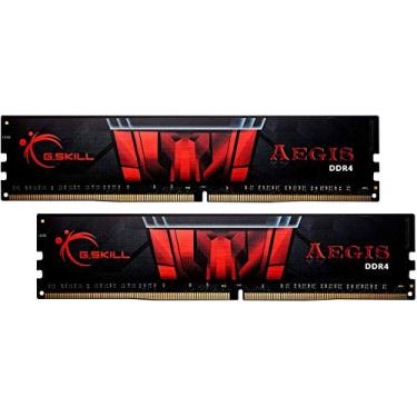 Imagem de G.Skill Série Aegis 32 GB (2 x 16 GB) 288 pinos SDRAM PC4-25600 DDR4 3200 CL16-18-38 1,35 V Dual Channel Desktop Memory Model F4-3200C16D-32GIS