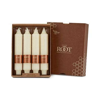 Imagem de Velas de jantar Timberline Collenettes Root sem perfume, 18 cm de altura, caixa com 4, marfim