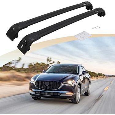 Imagem de UDP 2 peças de bagagens ajustáveis com trava para bagagem, trilho de teto, barras transversais adequadas para Mazda CX30 2020 2021 - preto