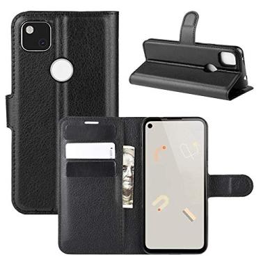Imagem de YUNCHAO Caixa de telefone Para o Google Pixel 4A Litchi Texture Horizontal Flip Protective Case With Holder & Card Slots & Wallet capa para celular
