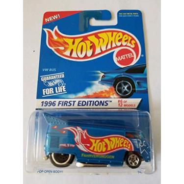 Imagem de Hot Wheels - 1996 First Editions - #6 of 12 - VW (Volkswagen) Bus - Blue Body Color w/graphics - Collector #372