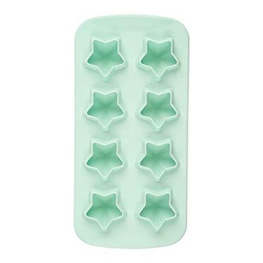 Imagem de Bandeja de cubo de gelo estrela molde de cubo de gelo 8 grade silicone cubo de gelo molde bebida vinho chocolate festa utensílios faça você mesmo para bar cozinha café loja de sobremesas molde de cubo de gelo (cor: verde, tamanho: 21x10,5cm)
