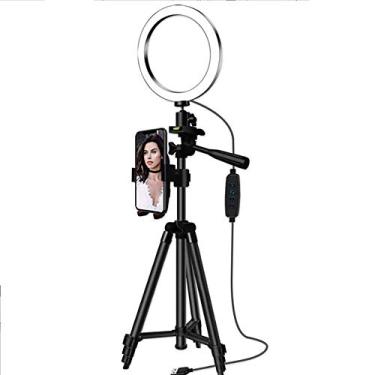 Imagem de Yajun Anel de fotografia de beleza regulável controle Bluetooth com suporte de telefone maquiagem espelho lâmpada de preenchimento para retrato moda fotografia de vídeo, 26 cm