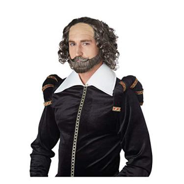 Imagem de California Costumes Conjunto de barba e peruca Shakespeare, Cinza, Tamanho Único