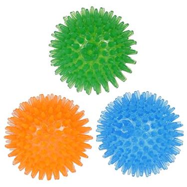 Imagem de 3 peças bolas de mastigar para cães bolas de cachorro macias TPR barulhentas brinquedos flutuantes para piscina brinquedo para reduzir a ansiedade arremessar buscar brinquedos para tédio limpeza de dentes brinquedos de mastigar para cães pequenos e médios