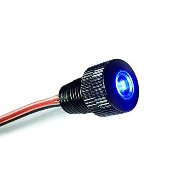 Imagem de Parafuso de luz mais brilhante da Oznium – Luz de LED de 12 V para para-choque, grelha, interior de carros, painel, iluminação ambiental, motocicleta com caixa de alumínio elegante e porca de parafuso (11 mm preto, LED azul)