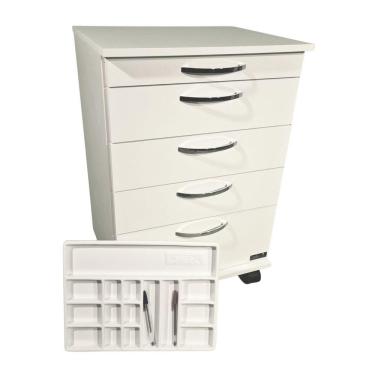 Imagem de Gaveteiro Hospitalar Com Rodízios E 4 Gavetas - Mdf Branco