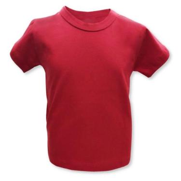Imagem de Camiseta Infantil Manga Curta 4 A 8 Anos Malha Lisa Vermelha Básica 10