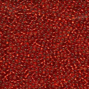 Imagem de Ruby Red Silver Lined Miyuki Japanese round rocailles glass seed beads 11/0 Approximately 24 gramme 13cm tube
