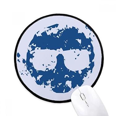 Imagem de DIYthinker Design de óculos azuis ilustração redonda padrão mouse pad desktop escritório tapete redondo para computador