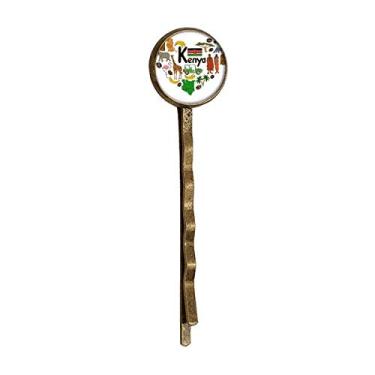 Imagem de Kenya Love Heart Landscap Bandeira Nacional Retro Metal Hair Bobby Pin Headwear