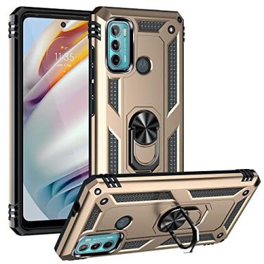 Imagem de Caso de capa de telefone de proteção Para o caso Motorola Moto G60, para Motorola Moto G40 Caixa de fusão Celular com caixa de suporte magnético, proteção à prova de choque pesada (Color : Gold)