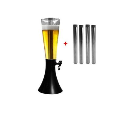 Imagem de Torre De Chopp Cerveja Suco Hopr Super 4 L Completa Mais 4 Refis Extra