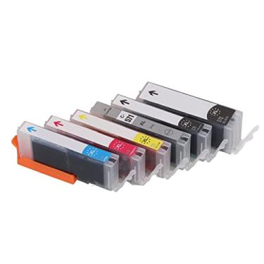 Imagem de Cartucho de Tinta de Alta Capacidade, Cartucho de Tinta de Impressora de Alta Capacidade, Posicionamento Preciso, Preto Nítido e Impressões Coloridas para Escritório (BK BK C M Y GY 6 cores)