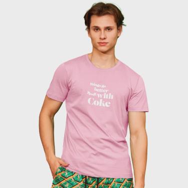 Imagem de Camiseta Coca Cola Shape V23 Rosa Masculino