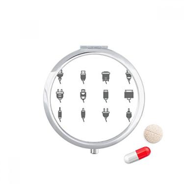 Imagem de Diagrama de Circuito Tomada Padrão Estojo de Comprimidos Bolso Caixa de Armazenamento de Remédio Dispensador de Recipiente