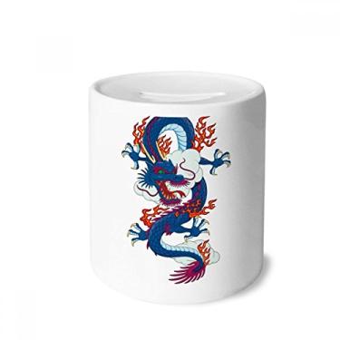 Imagem de DIYthinker Caixa de dinheiro chinesa com estampa de nuvem de dragão chinês, porta-moedas de cerâmica, presente de cofrinho