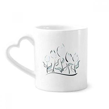 Imagem de Caneca de tulipa pintada à mão de flor de cerâmica copo de vidro copo de coração
