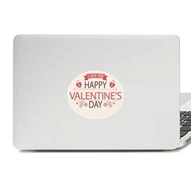 Imagem de Adesivo de vinil com emblema de coração Feliz Dia dos Namorados Amor para laptop e notebook